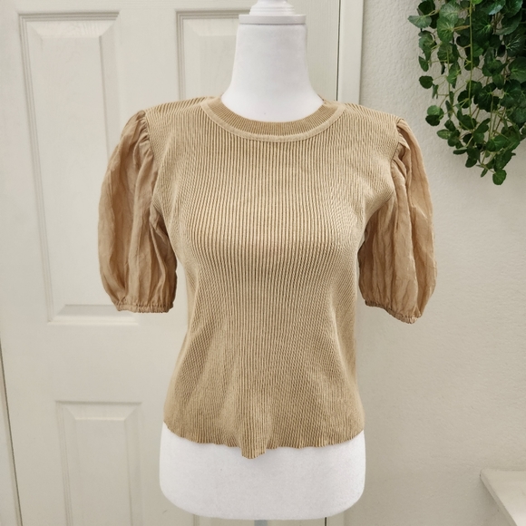 AND NOW THIS Tan Top Small - Picture 1 of 5